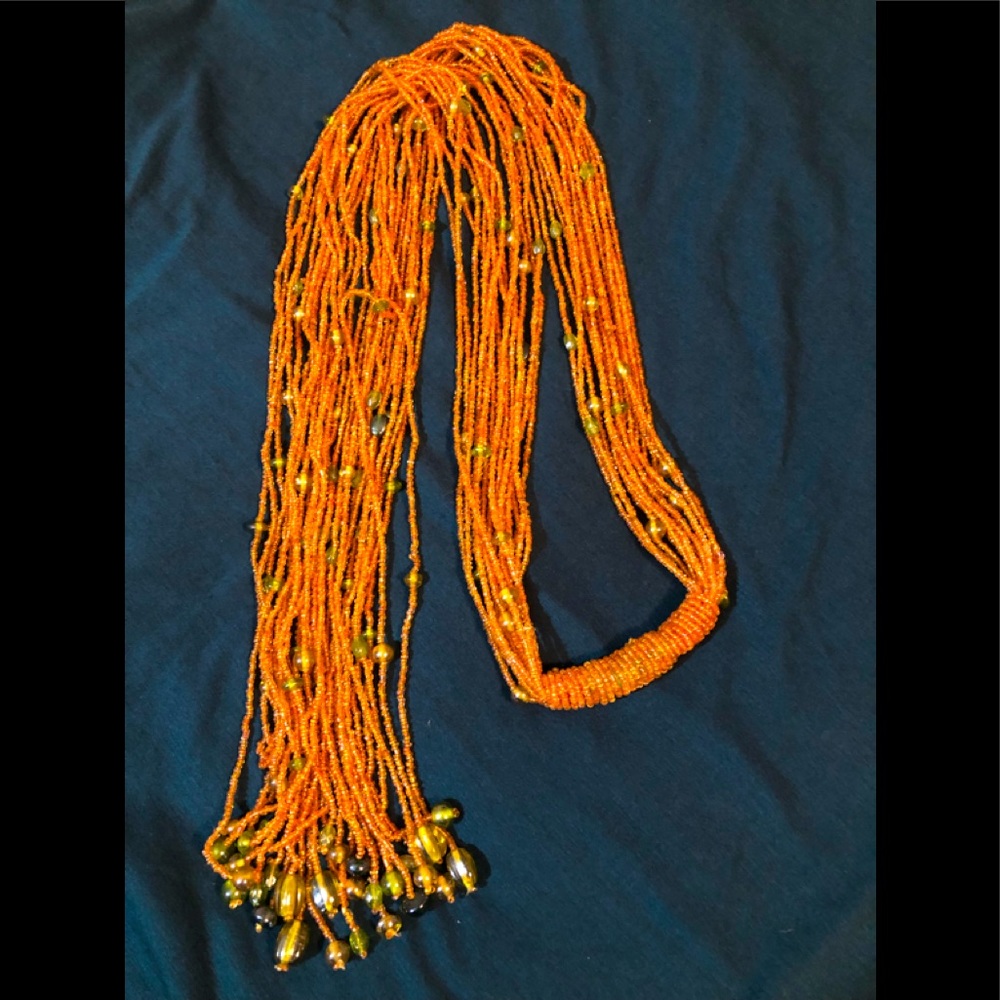 Coral beaded belt